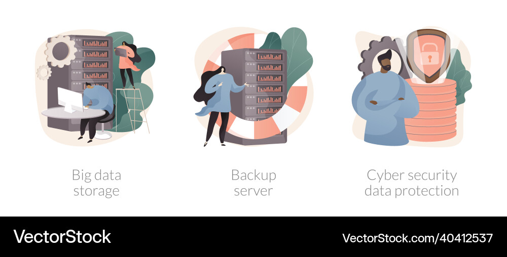 Data backup software abstract concept Data backup software abstract concept vector image
