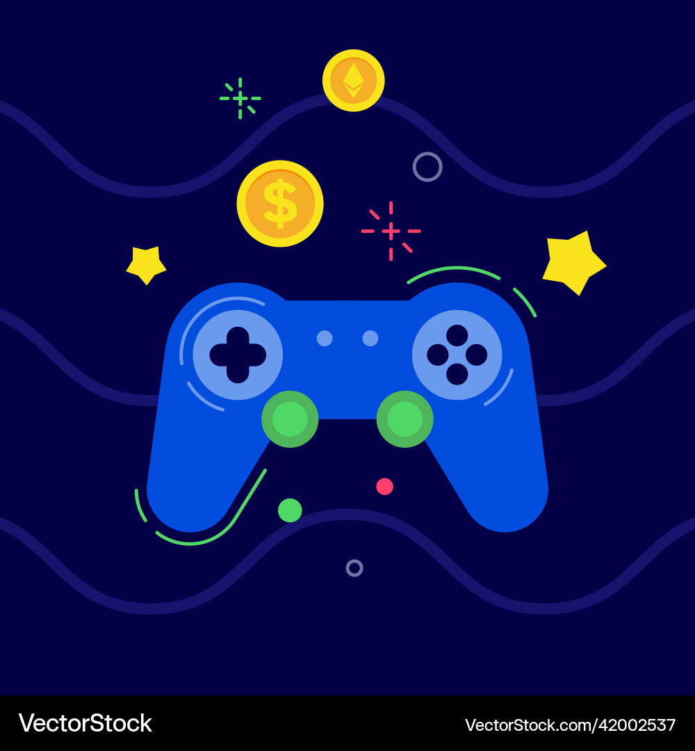 Gamefi concept blockchain game Vector Image