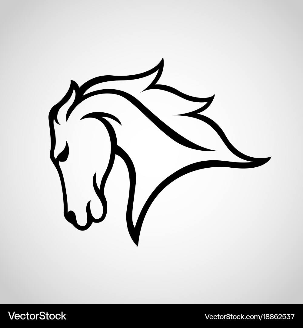 Horse Head Emblem Icon Vector Image