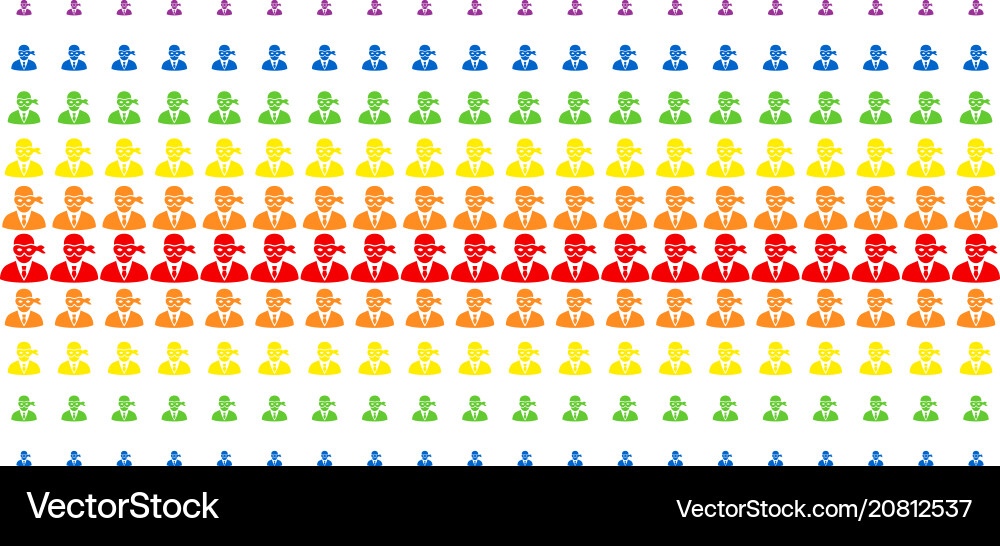 Masked thief shape halftone spectrum array Masked thief shape halftone spectrum array vector image