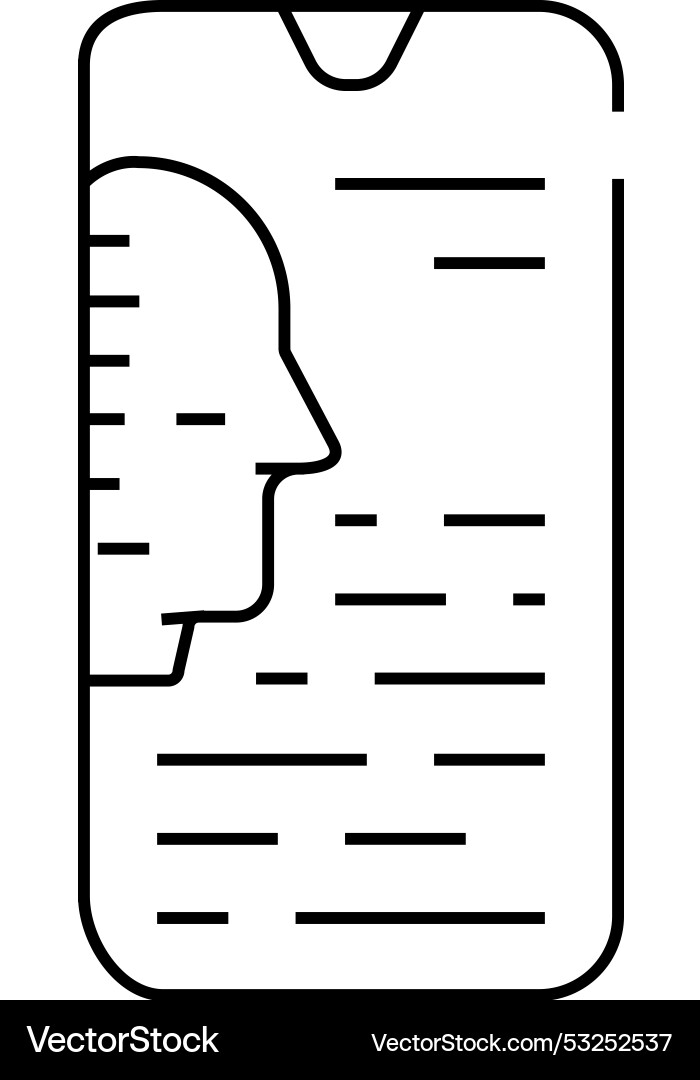 Mobile bot line icon Vector Image