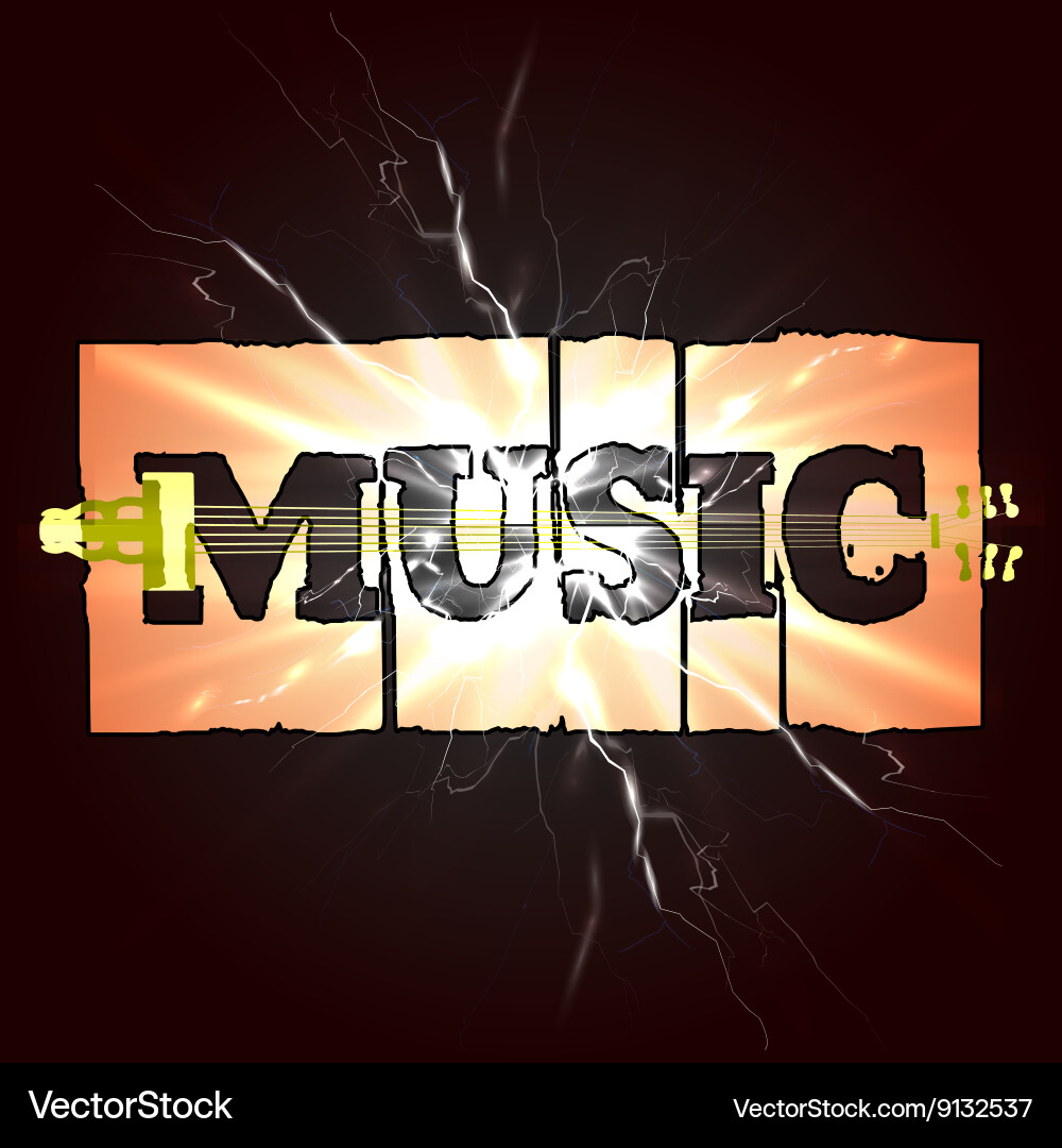 Music background with guitar strings spark Vector Image