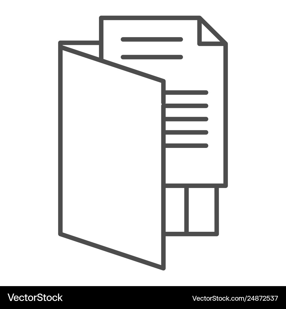 Open folder thin line icon file Vector Image