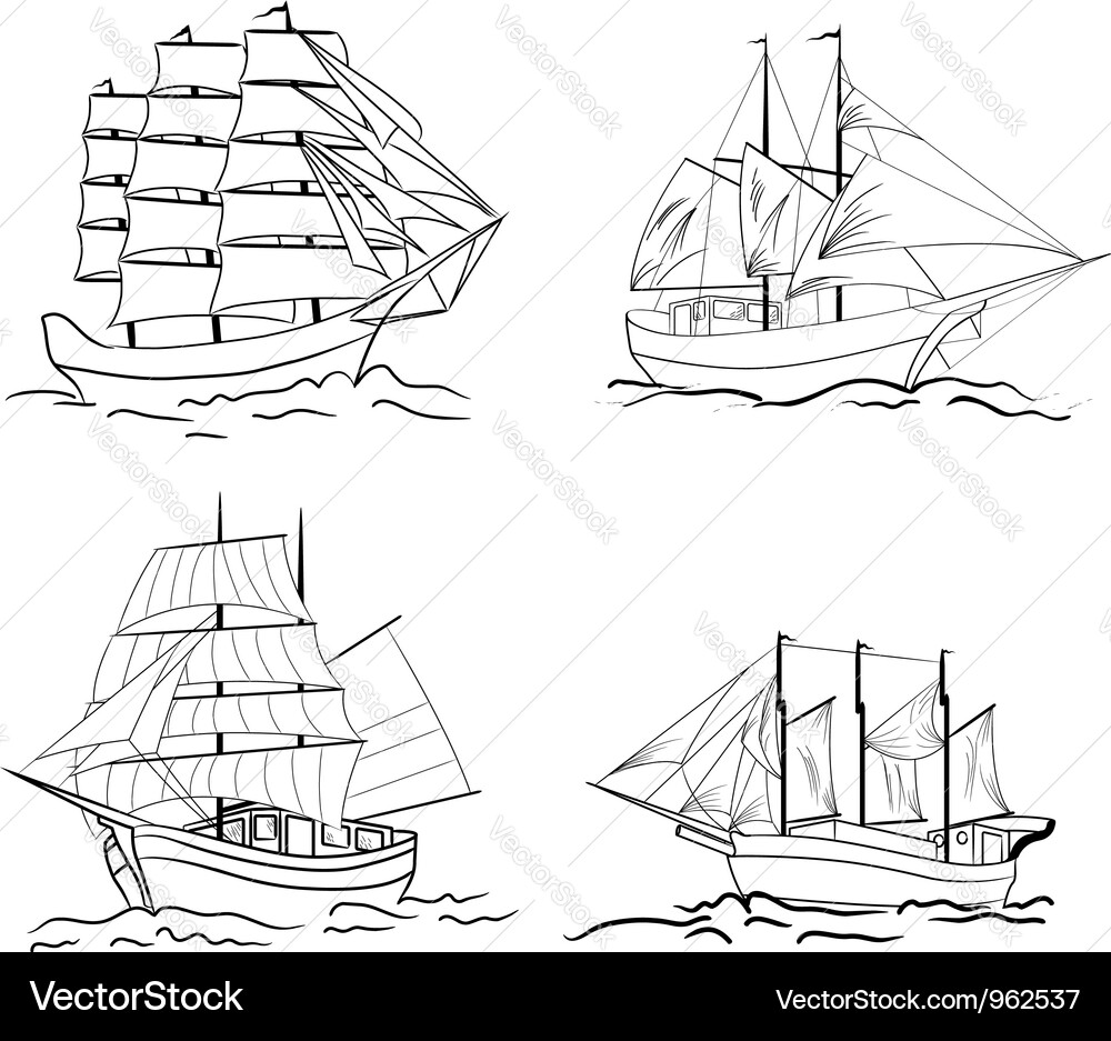 Sailing set Royalty Free Vector Image - VectorStock