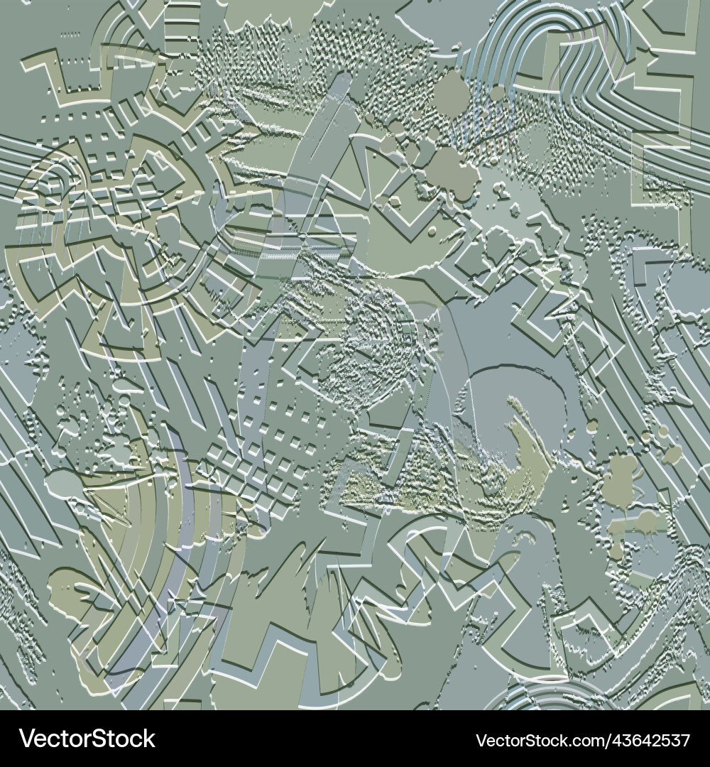 Scratch textured abstract 3d seamless pattern Vector Image
