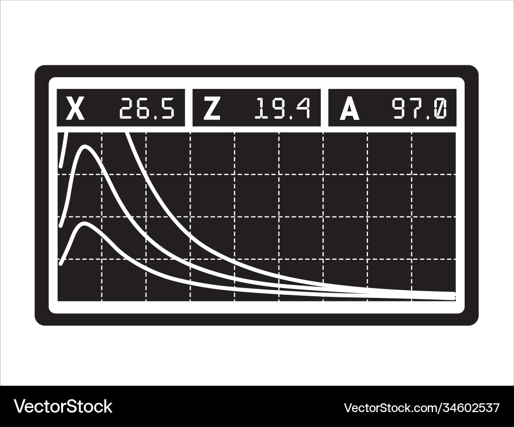 Screen with different pulses and noise level v Screen with different pulses and noise level v Vector Image