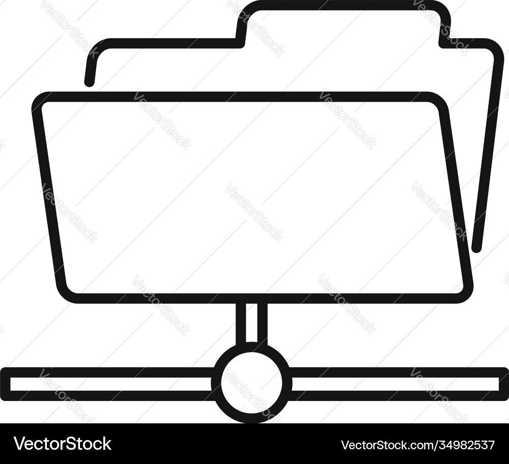 Server folder icon outline style Vector Image