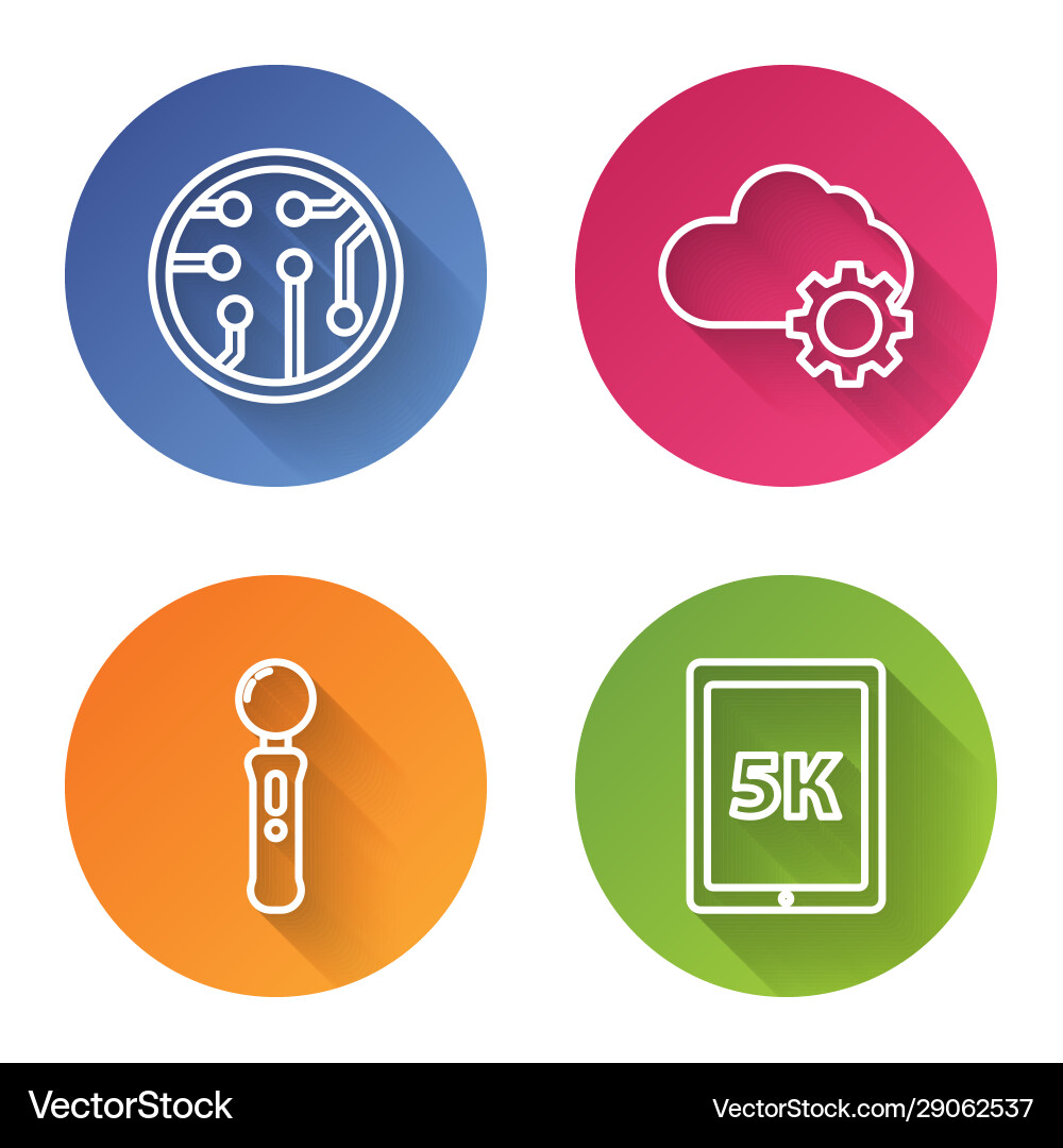 Set line processor cloud technology data transfer Set line processor cloud technology data transfer vector image