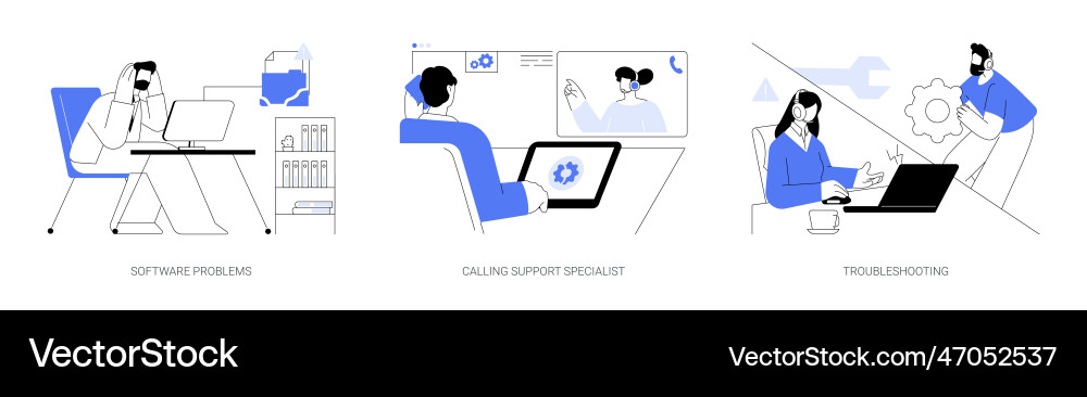 Software support line abstract concept Vector Image