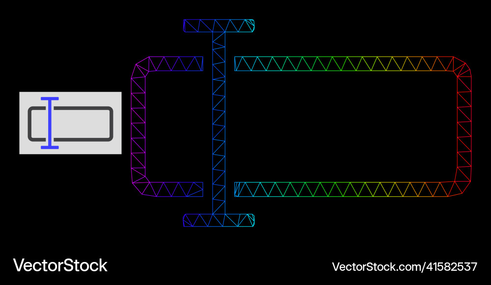 Spectral gradient polygonal network text field vector image