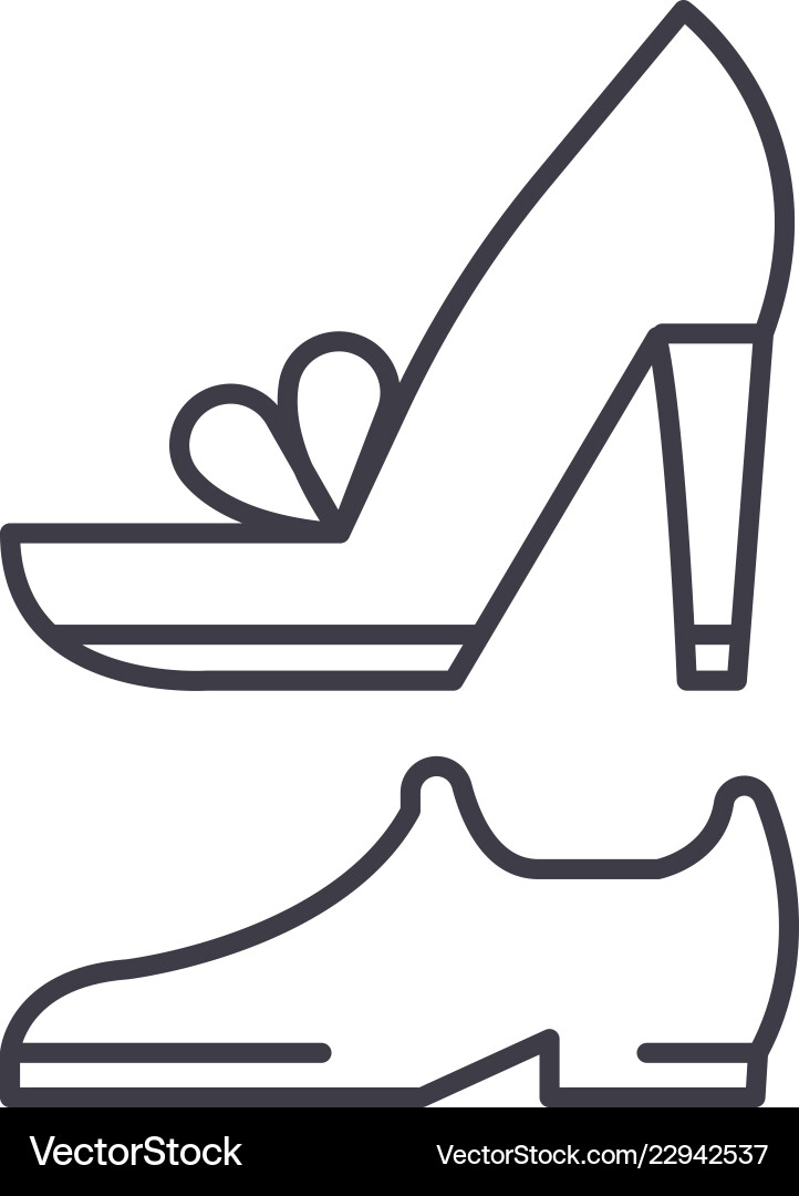 Wedding shoes line icon concept Wedding shoes line icon concept vector image