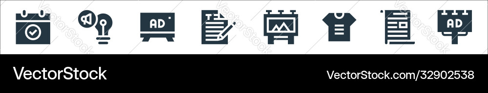 Advertisement line icons linear set quality Vector Image