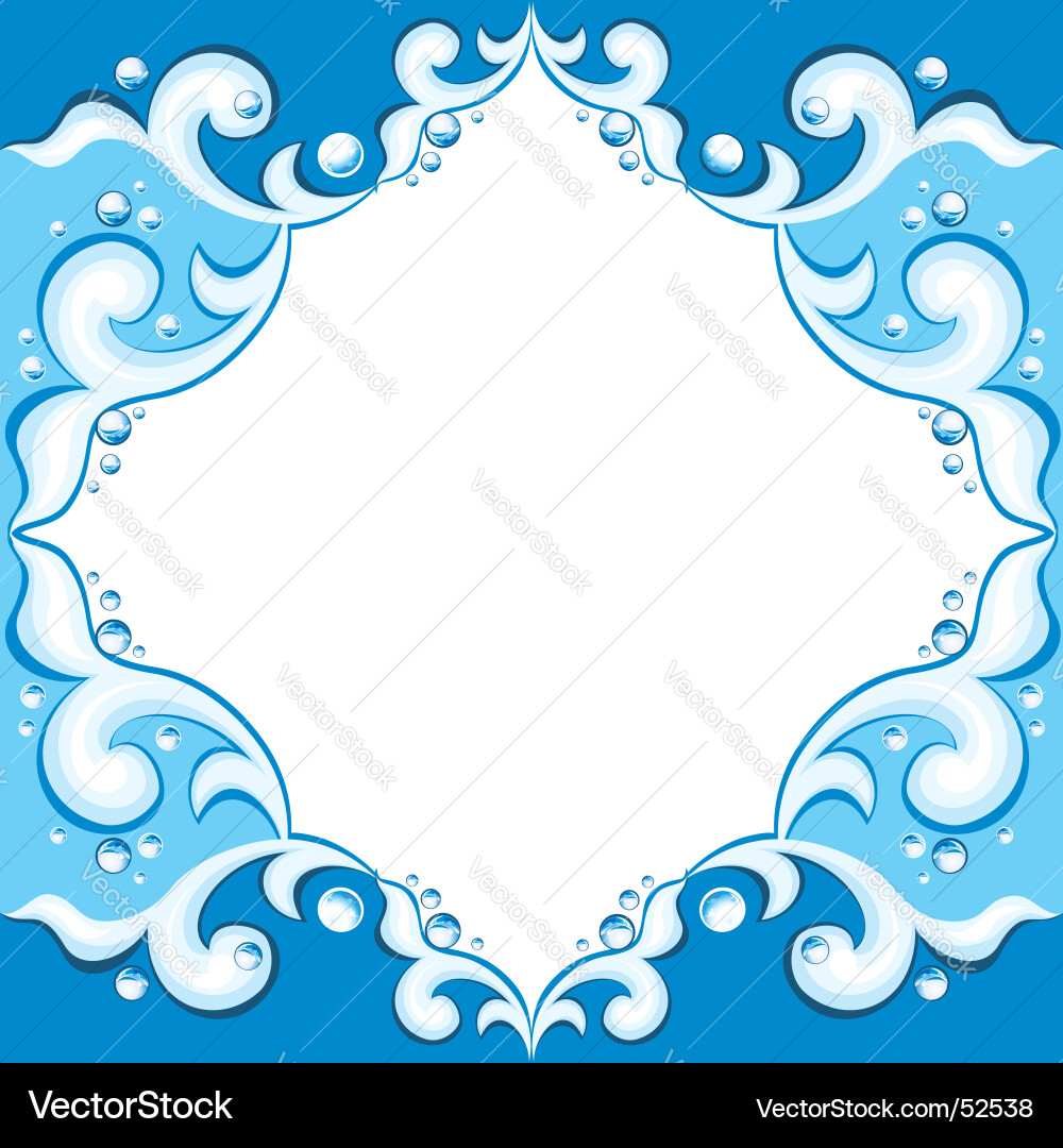 Aqua Water Frame with Ripple Effect Vector Image