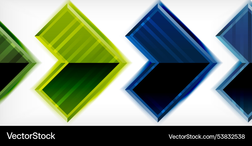 Arrow symbols created with 3d effects and line vector image