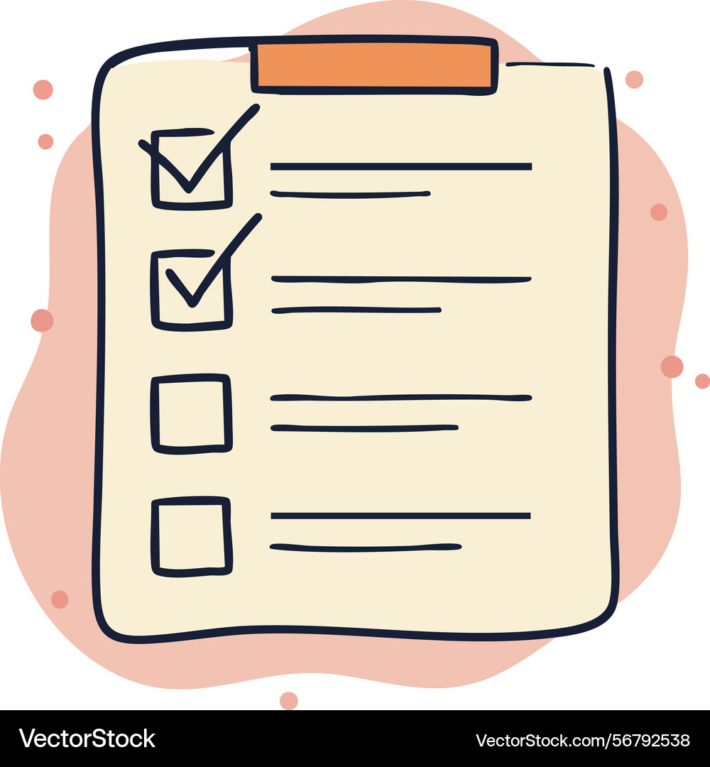 Checklist on clipboard with two tasks completed Checklist on clipboard with two tasks completed vector image