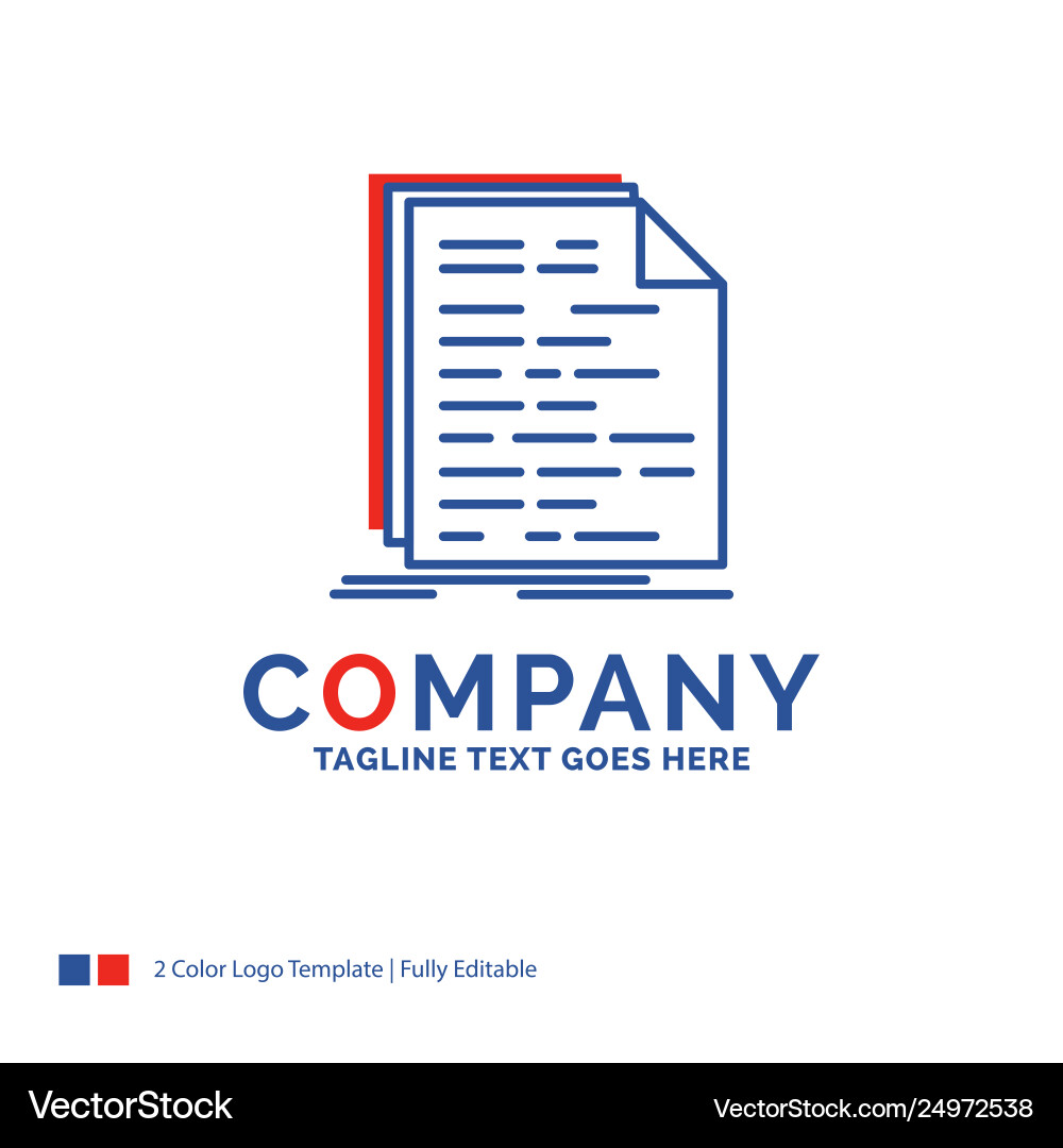 Company name logo design for code coding doc Company name logo design for code coding doc vector image