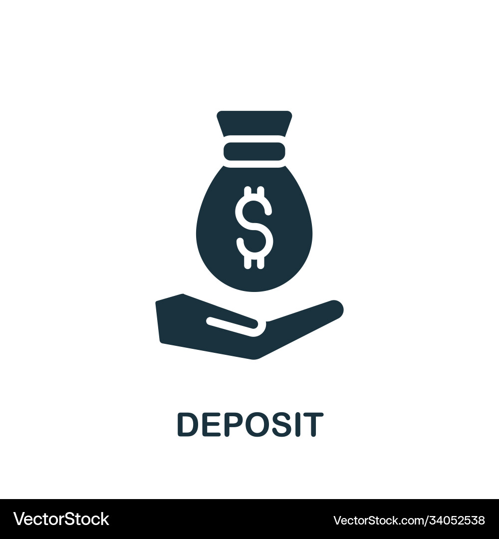Deposit icon simple element from banking vector image