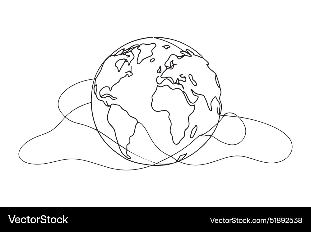 Globe covered in intersecting lines line Globe covered in intersecting lines line vector image