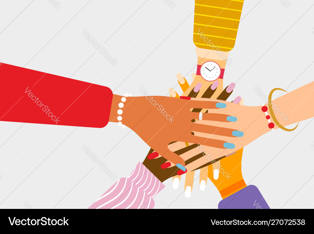 International teamwork and friendship concept International teamwork and friendship concept vector image