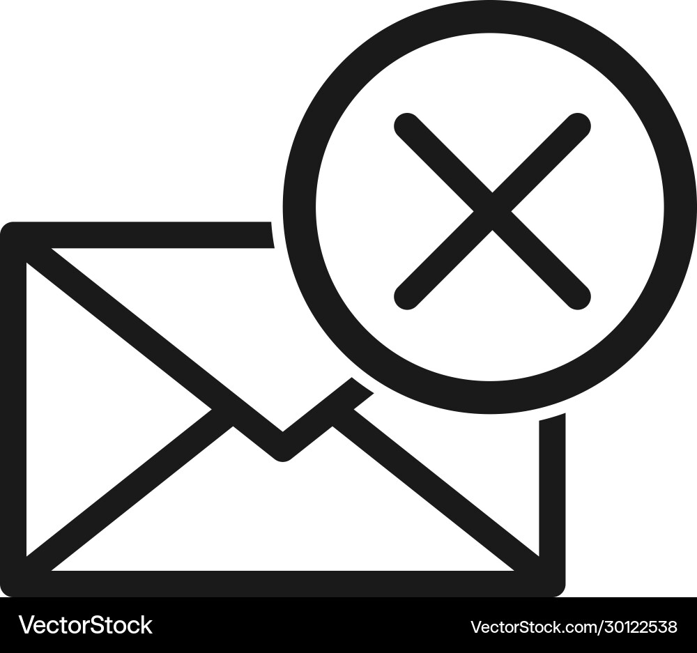Mail delete simple modern icon design vector image