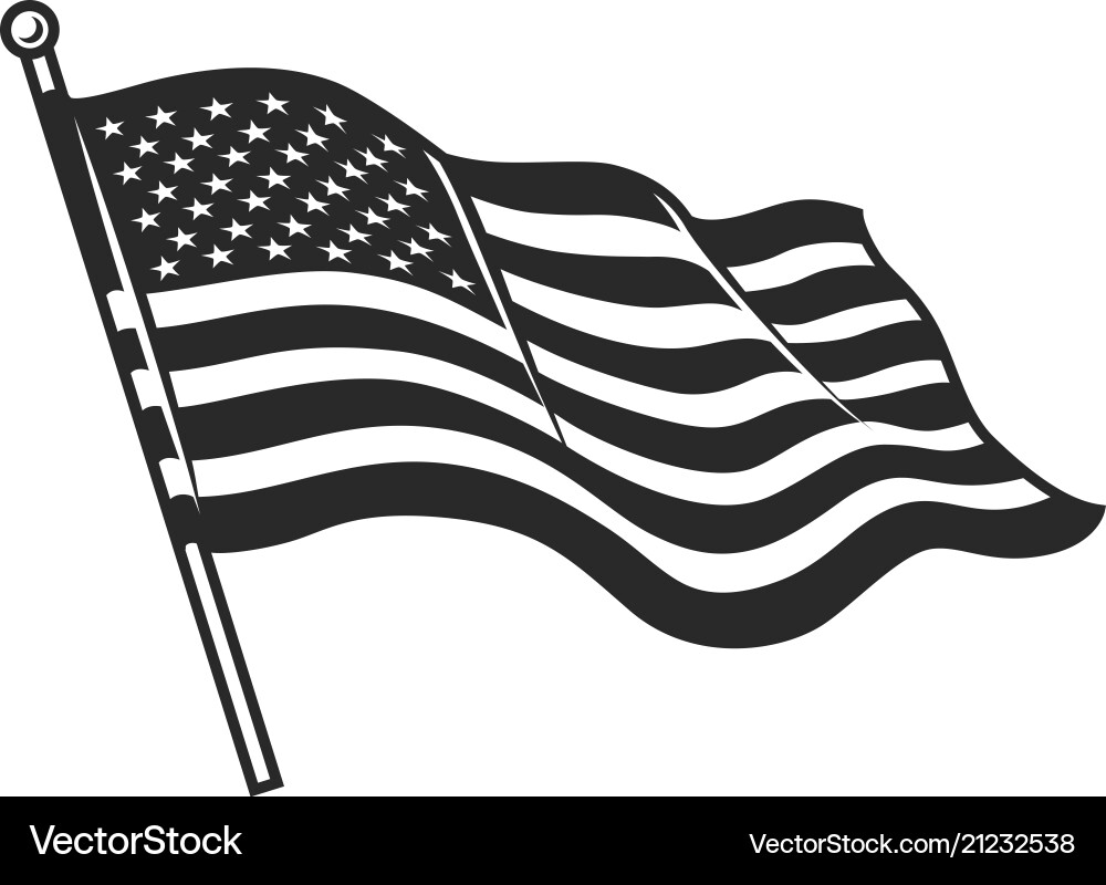 Monochrome american flag template vector image