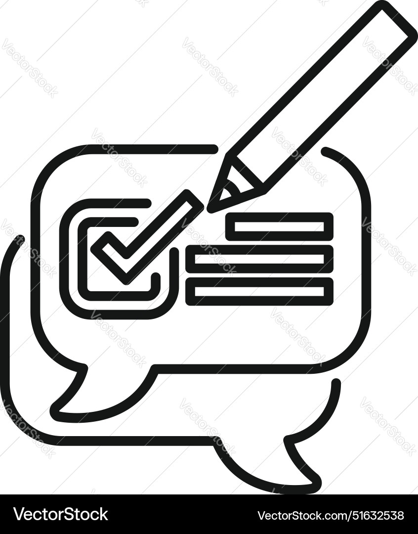 Pencil checking off to do list in speech bubble Pencil checking off to do list in speech bubble vector image