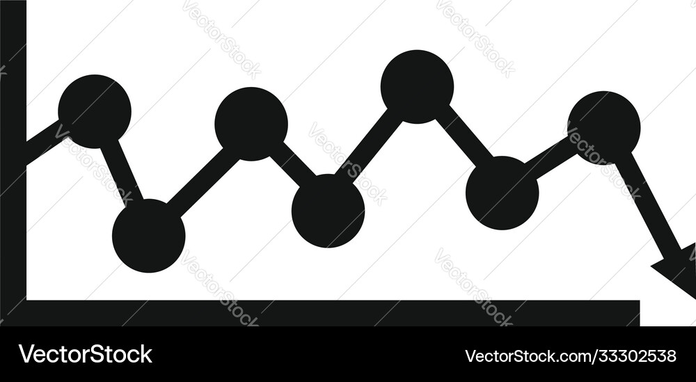 Regression business icon simple style Vector Image
