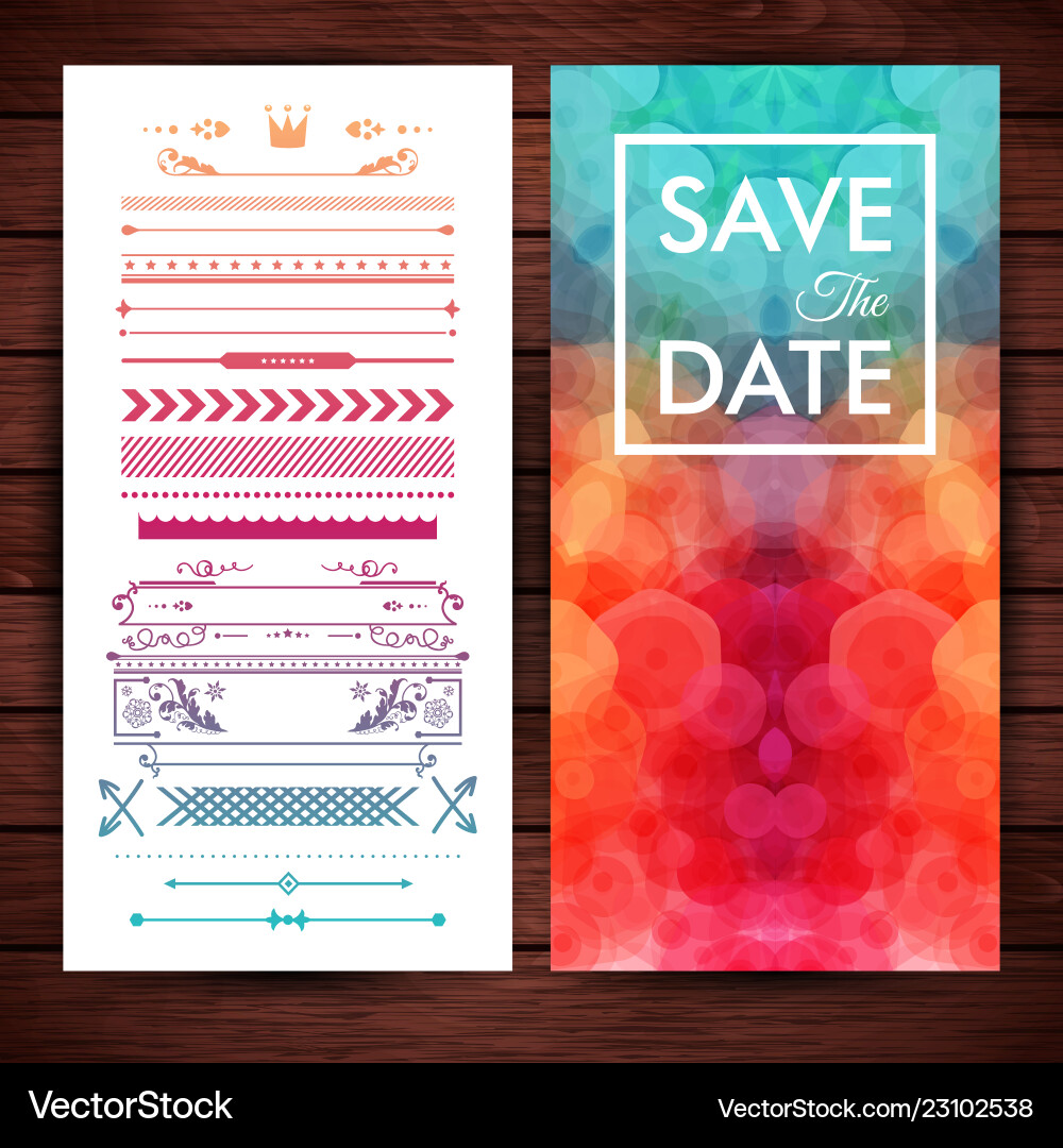 Save the date template with elegant borders Save the date template with elegant borders vector image
