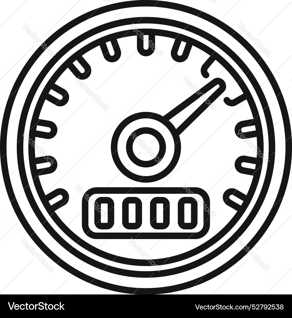 Speedometer showing zero speed limit icon outline Speedometer showing zero speed limit icon outline vector image
