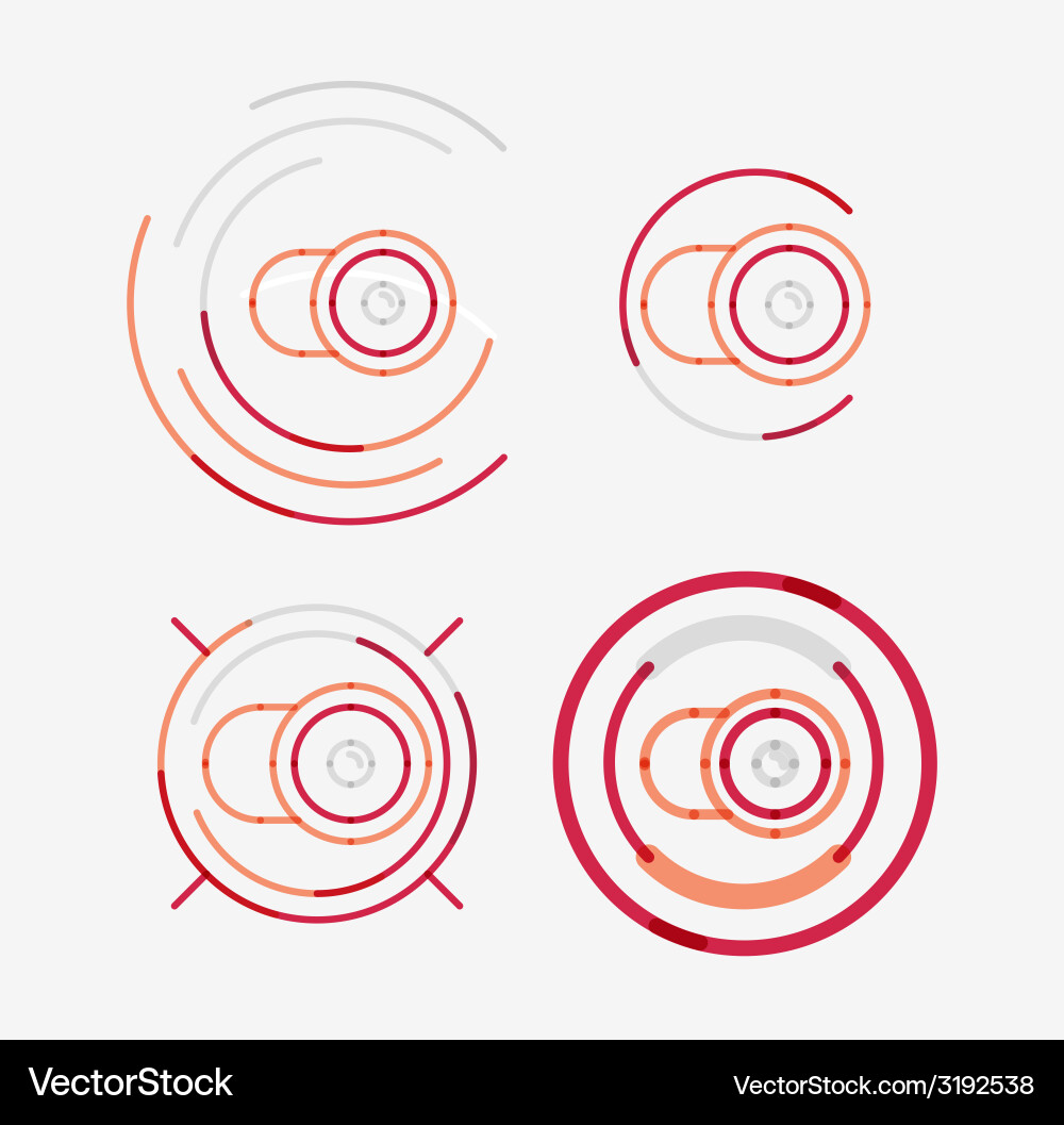 Thin line neat design logo set camera concept Vector Image