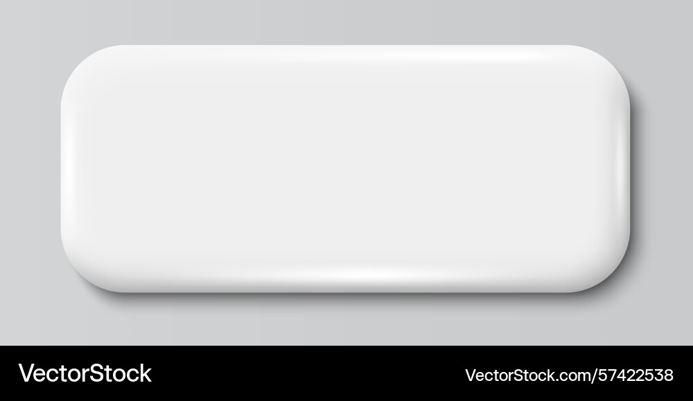 White rectangle button isolated design for empty vector image