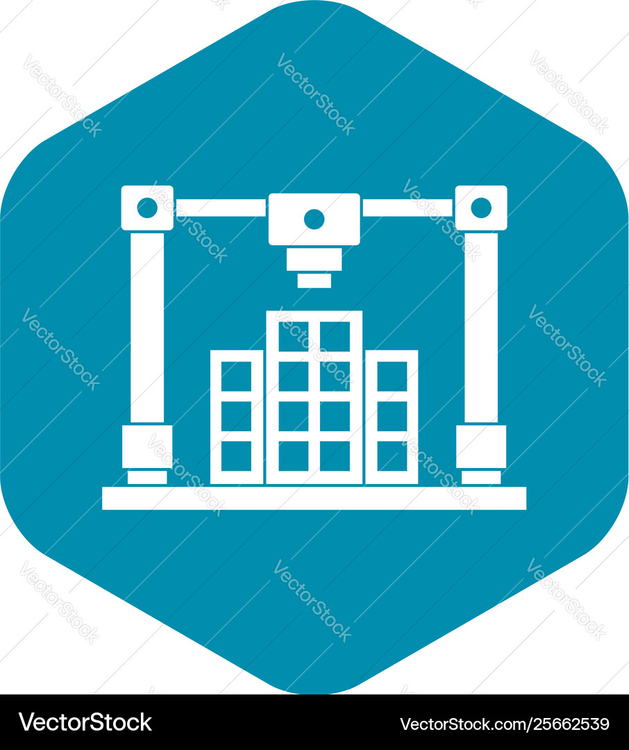 3d printer printing layout building icon simple 3d printer printing layout building icon simple vector image