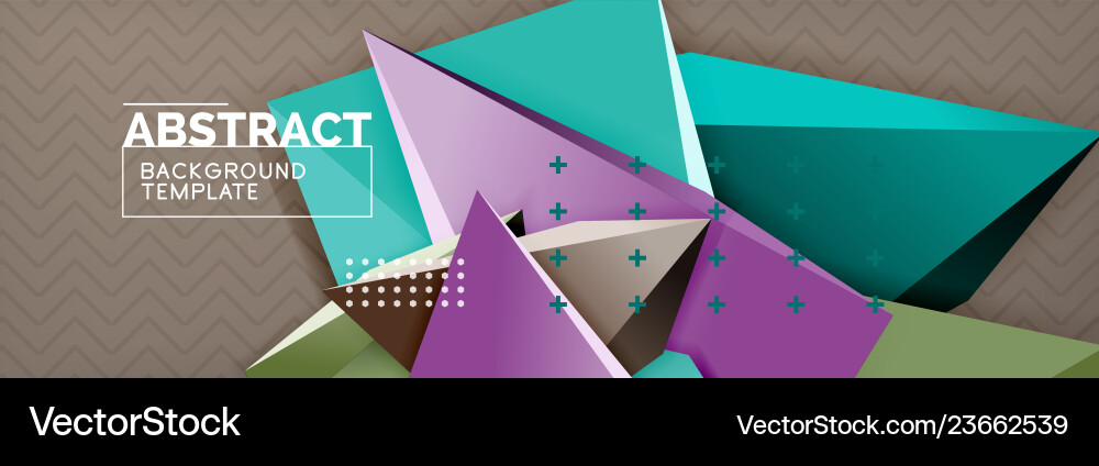 3d triangular shapes abstract background vector image