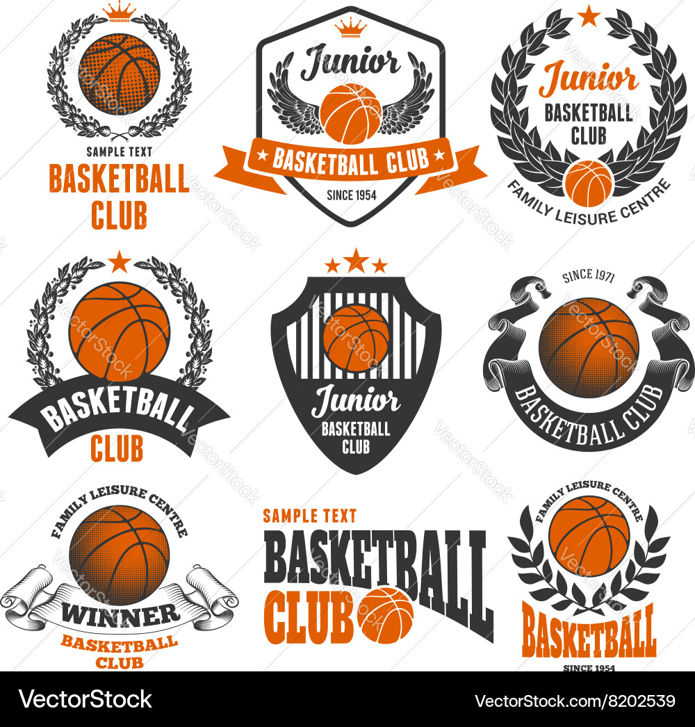 Basketball Emblem Set vector image