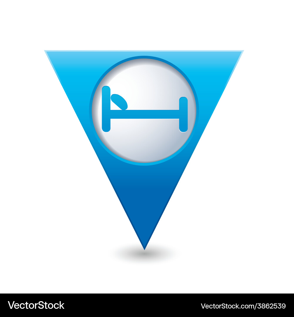 Bed blue triangular map pointer vector image
