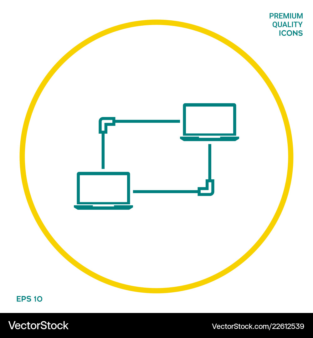 Computer network data exchange transfer concept vector image