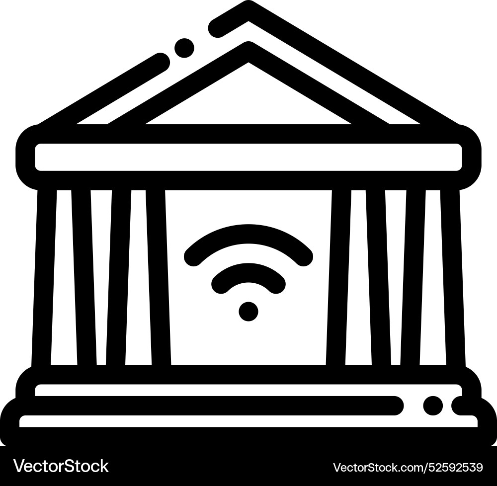 Connected icon thin linear style design isolated Vector Image