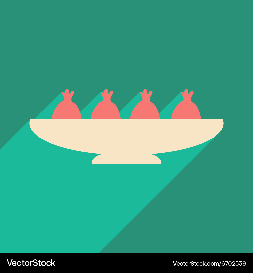 Flat with shadow icon and mobile application meat vector image