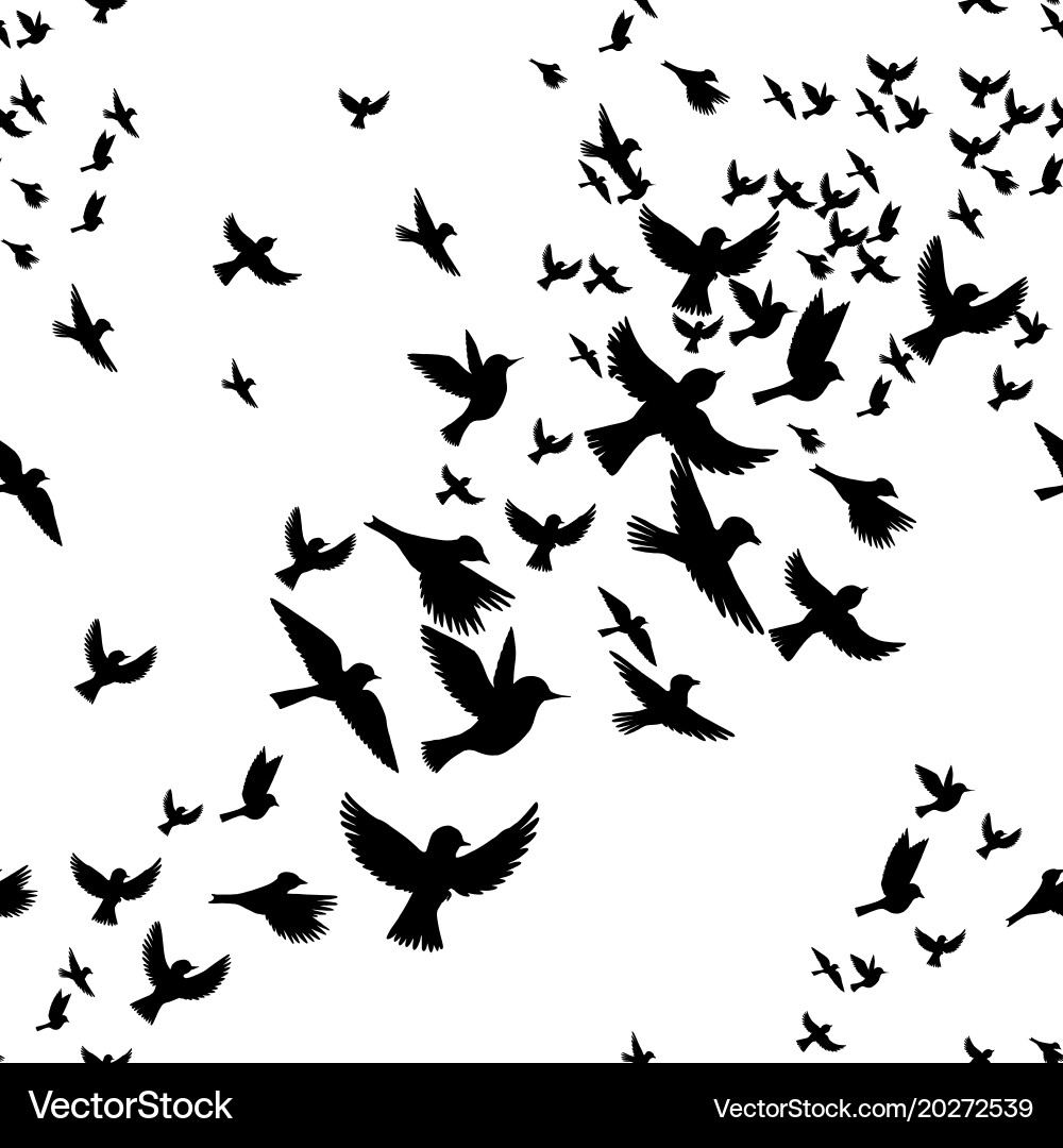 Flying Bird Seamless Pattern Vector Image