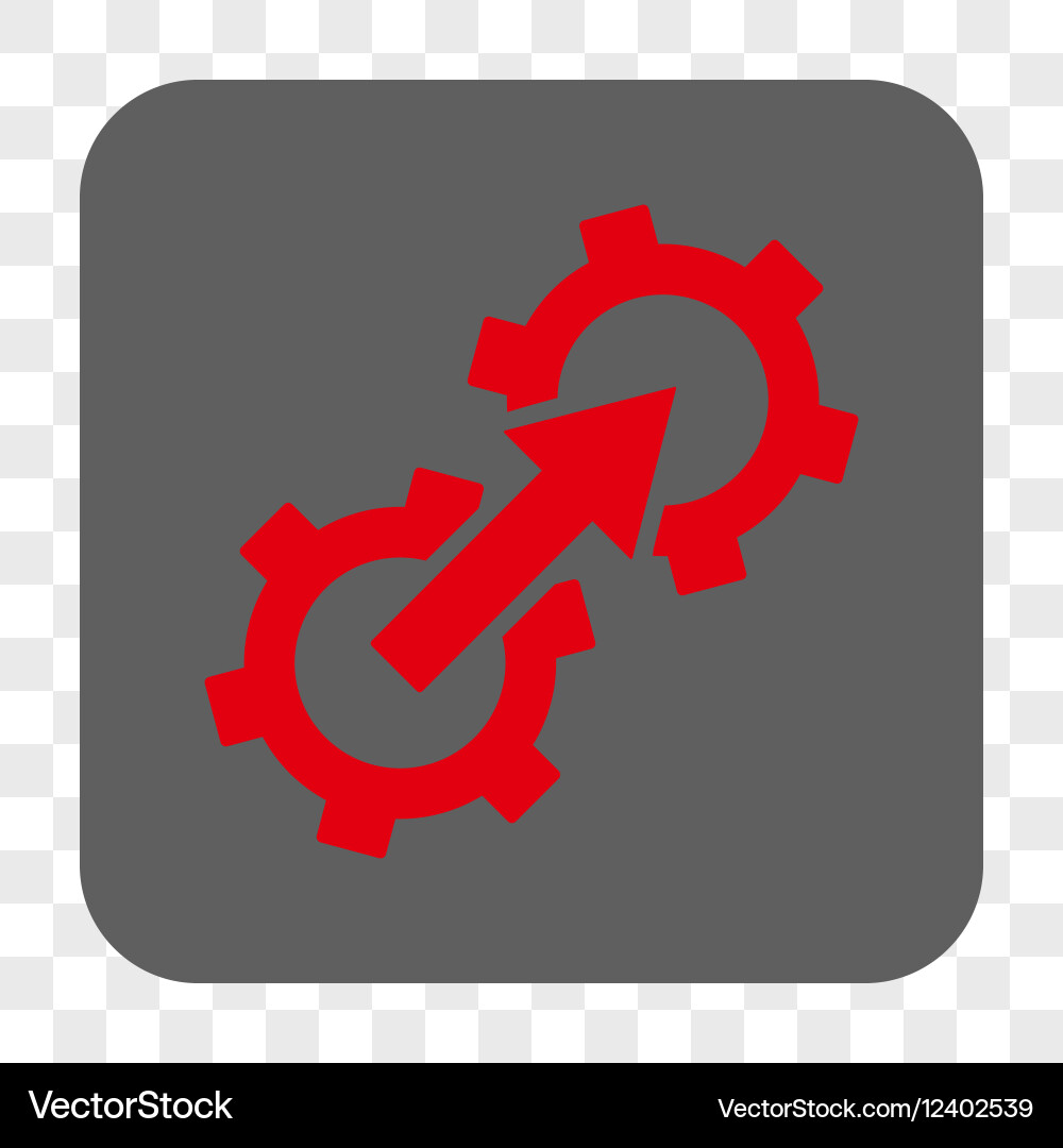 Gear integration rounded square button Vector Image