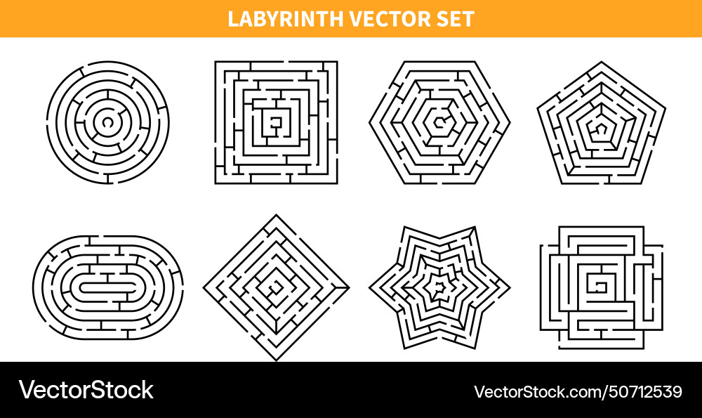 Labyrinth game set Vector Image