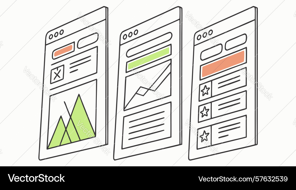 Mobile and desktop uiux responsive design vector image