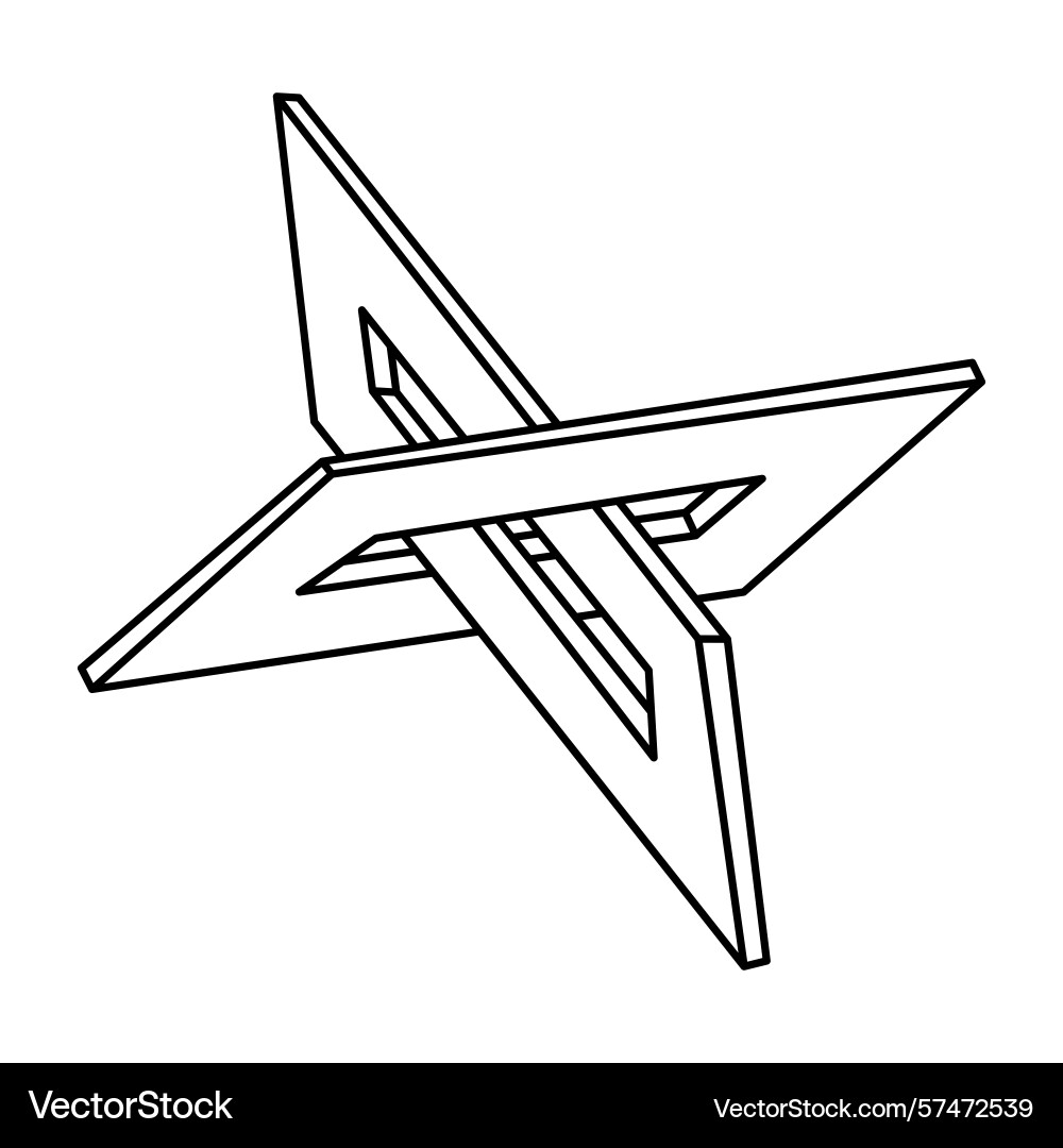 Optical illusion shape unreal geometric object Optical illusion shape unreal geometric object vector image