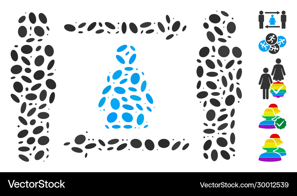 Oval Mosaik Personen Frauenaustausch Oval Mosaik Personen Frauenaustausch vektorbild