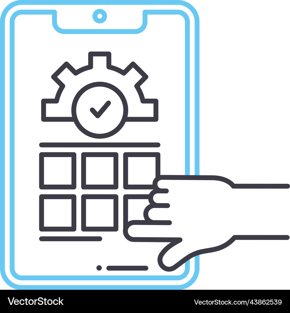 Prototyping app line icon outline symbol Prototyping app line icon outline symbol vector image