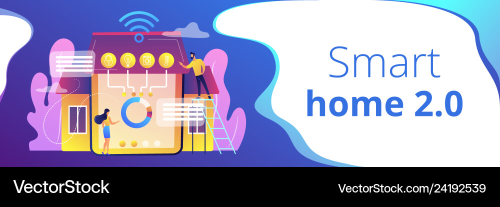 Smart Home 20 Konzept Banner Header Smart Home 20 Konzept Banner Header vektorbild