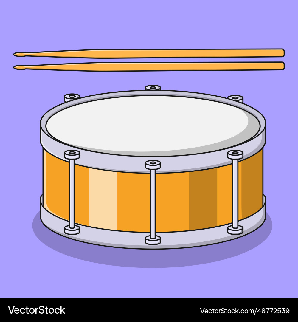 Snare drum icon with outline for design element Vector Image
