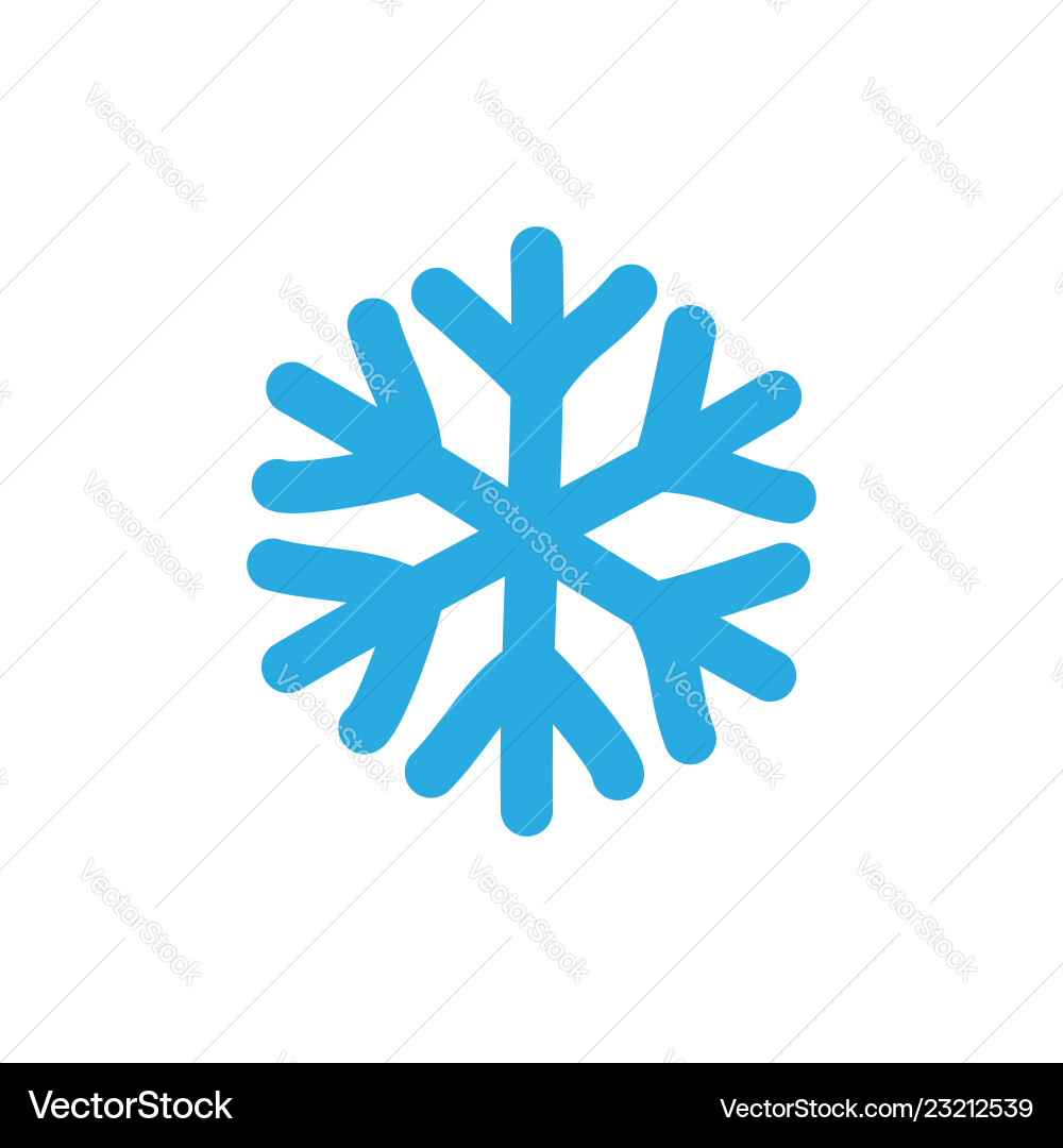 Snowflake icon blue silhouette snow flake sign Snowflake icon blue silhouette snow flake sign vector image