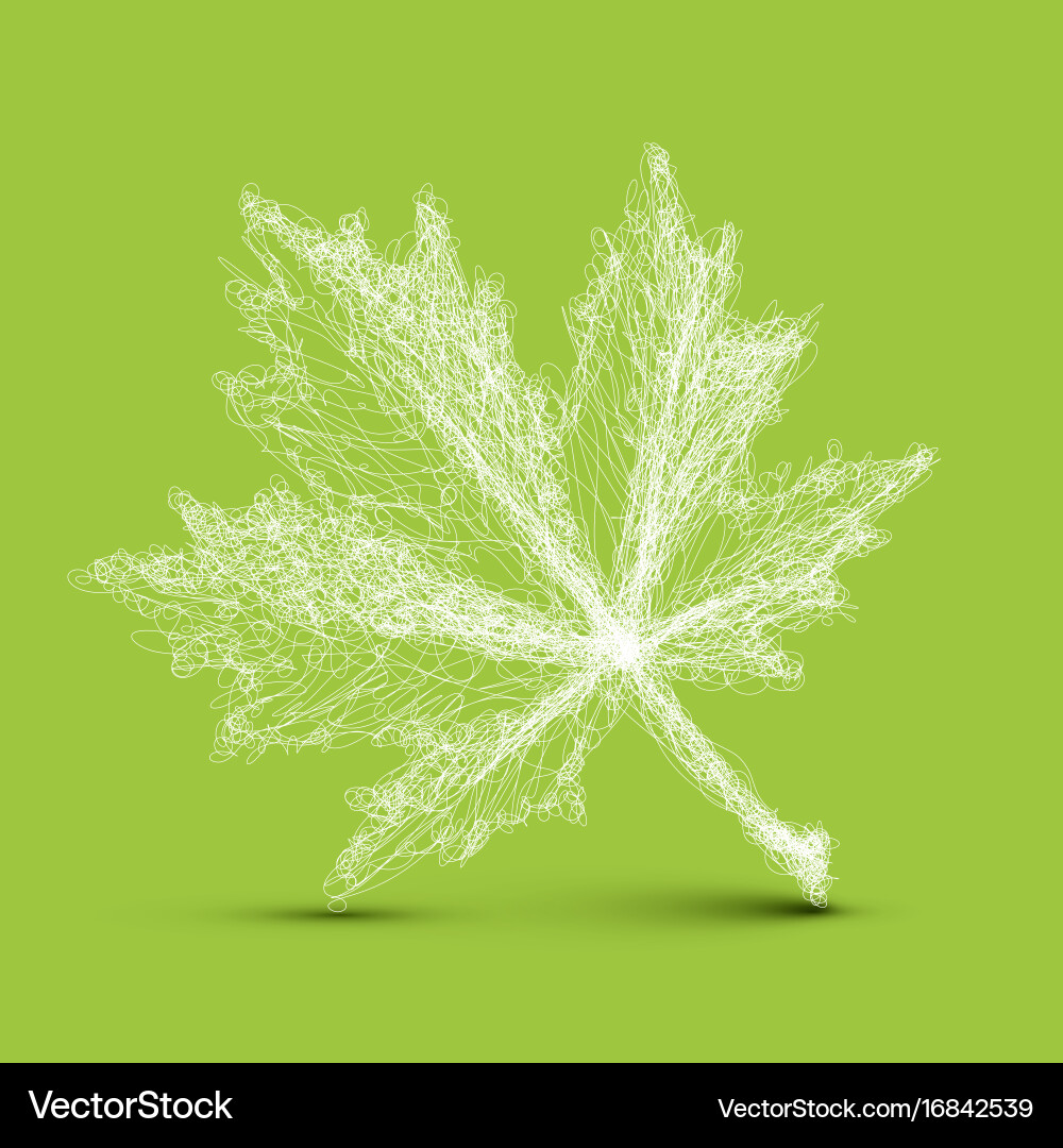 Spring leaf - continuous line drawing Vector Image