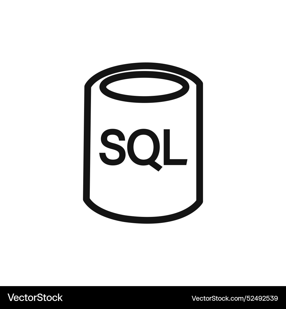 Sql server icon linear graphics set Royalty Free Vector